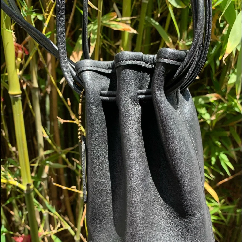 RARE vintage COACH 4144 Littleton mini black leather drawstring shoulder bag - Picture 5 of 15